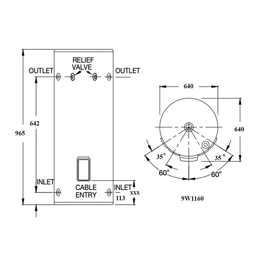 Aquamax Squat 9W1160 160 Litres | Electric Hot Water System