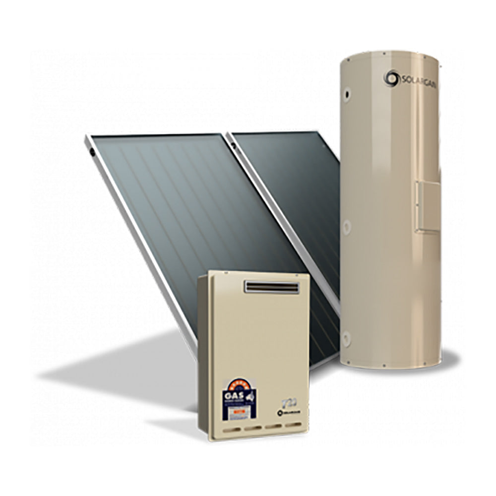 Solargain Ground Mount 250L Twin Panel | Gas Boosted Solar Hot Water System