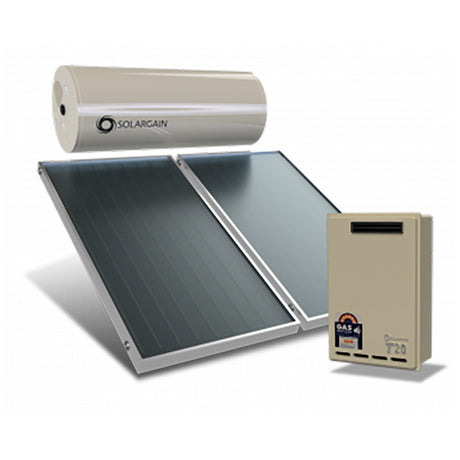 Solargain Roof Mount 300L Twin Panel | Gas Boosted Solar Hot Water System