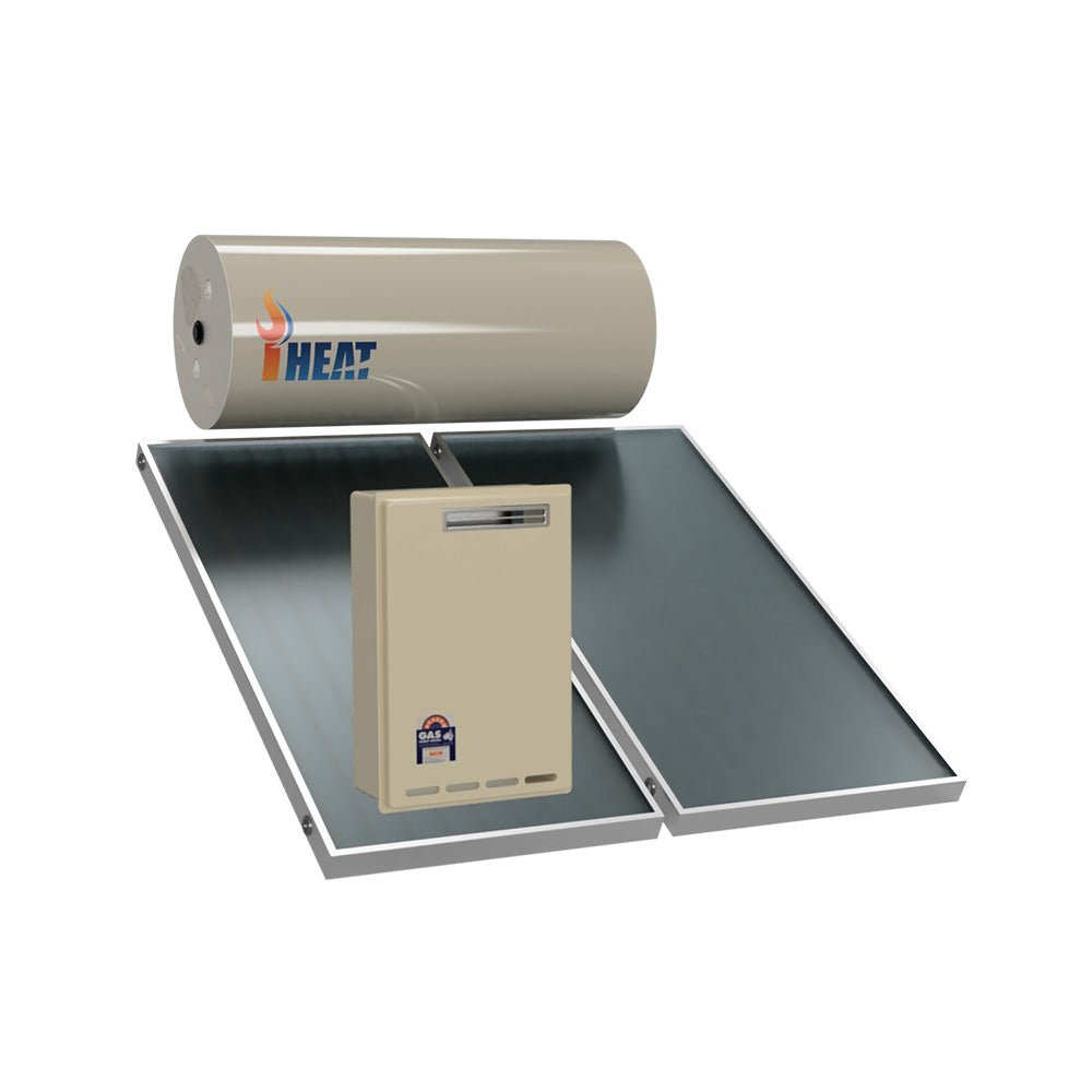 iHeat 300L Roof Mount Twin Panel | Gas Boosted Solar Hot Water System